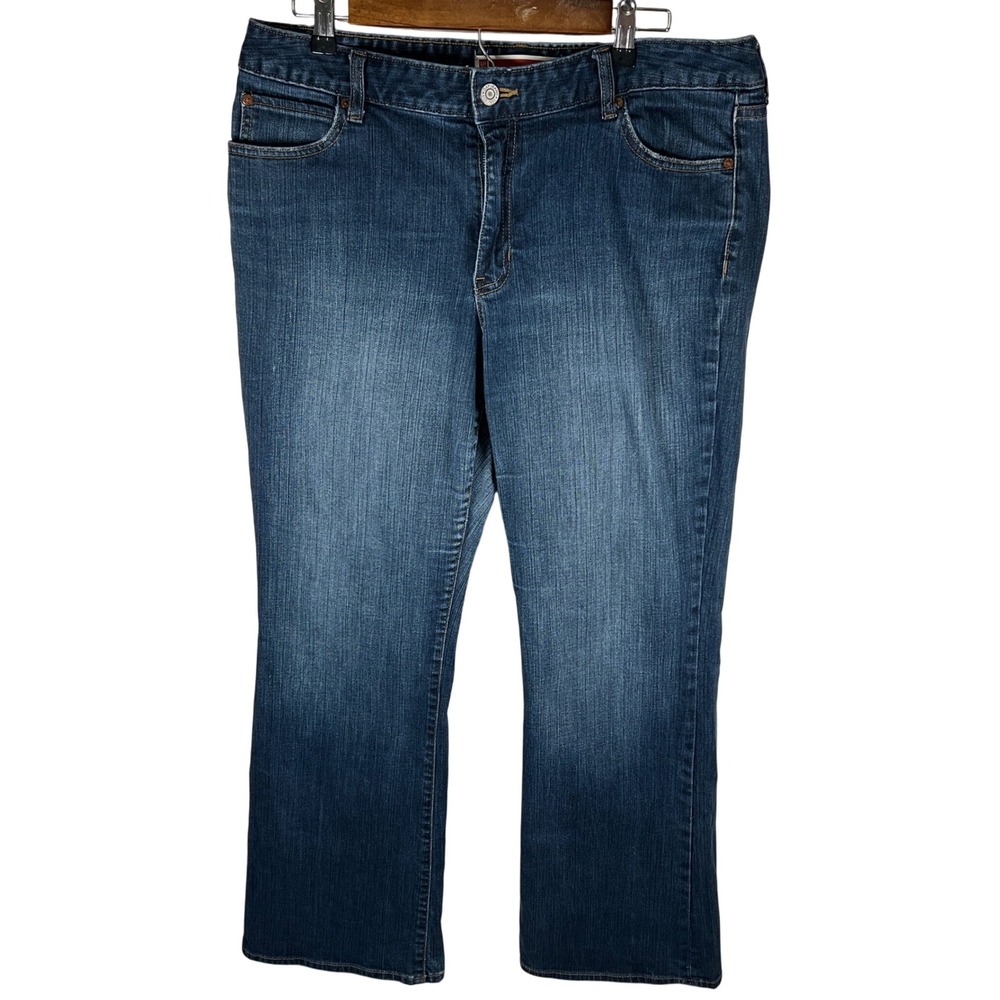 GAP 2008 Curvy Mid Rise Flare Jeans Womens Size 16R Medium Wash Denim Y2K